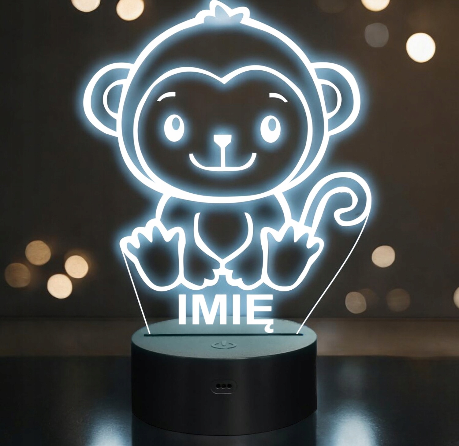 Lampka Nocna LED Z Imieniem Słodka Małpa Małpka dla Dzieci na Prezent Lampka Nocna LED Z Imieniem Słodka Małpa Małpka dla Dzieci na Prezent