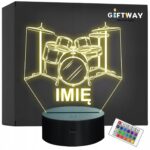 Lampka Nocna LED Imię Statuetka Perkusja na Prezent Grawer