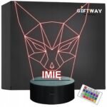 Lampka Nocna LED 3D Z Imieniem Grawer Lis Lisek na Prezent Personalizowana