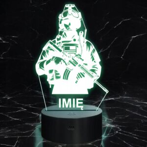 Lampka Nocna LED Statuetka Żołnierz Wojskowy Zawód na Prezent Grawer v.3