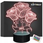 Lampka Nocna LED Róże Prezent na Walentynki Kwiaty Dowolny Napis Grawer