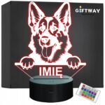 Lampka Nocna LED Owczarek niemiecki Rasa Psa z Imieniem na Prezent v.2