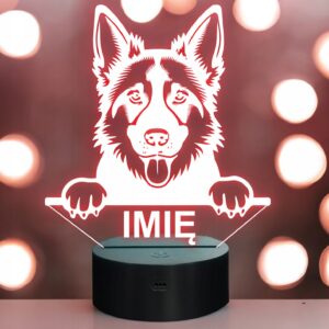 Lampka Nocna LED Owczarek niemiecki Rasa Psa z Imieniem na Prezent v.3