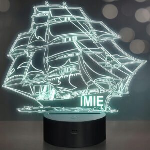 Lampka Nocna LED Statek Okręt z Imieniem Grawer na Prezent