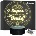 Lampka Nocna LED Statuetka Super Przyjaciółka na Prezent Grawer
