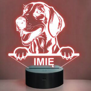 Lampka Nocna LED Foxhound Rasa Psa z Imieniem na Prezent