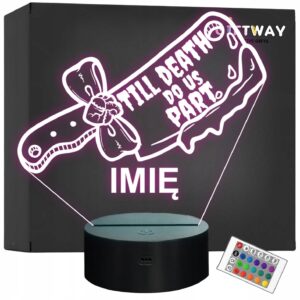 Lampka Nocna LED Imię Statuetka Tasak Pastel Goth Prezent Grawer
