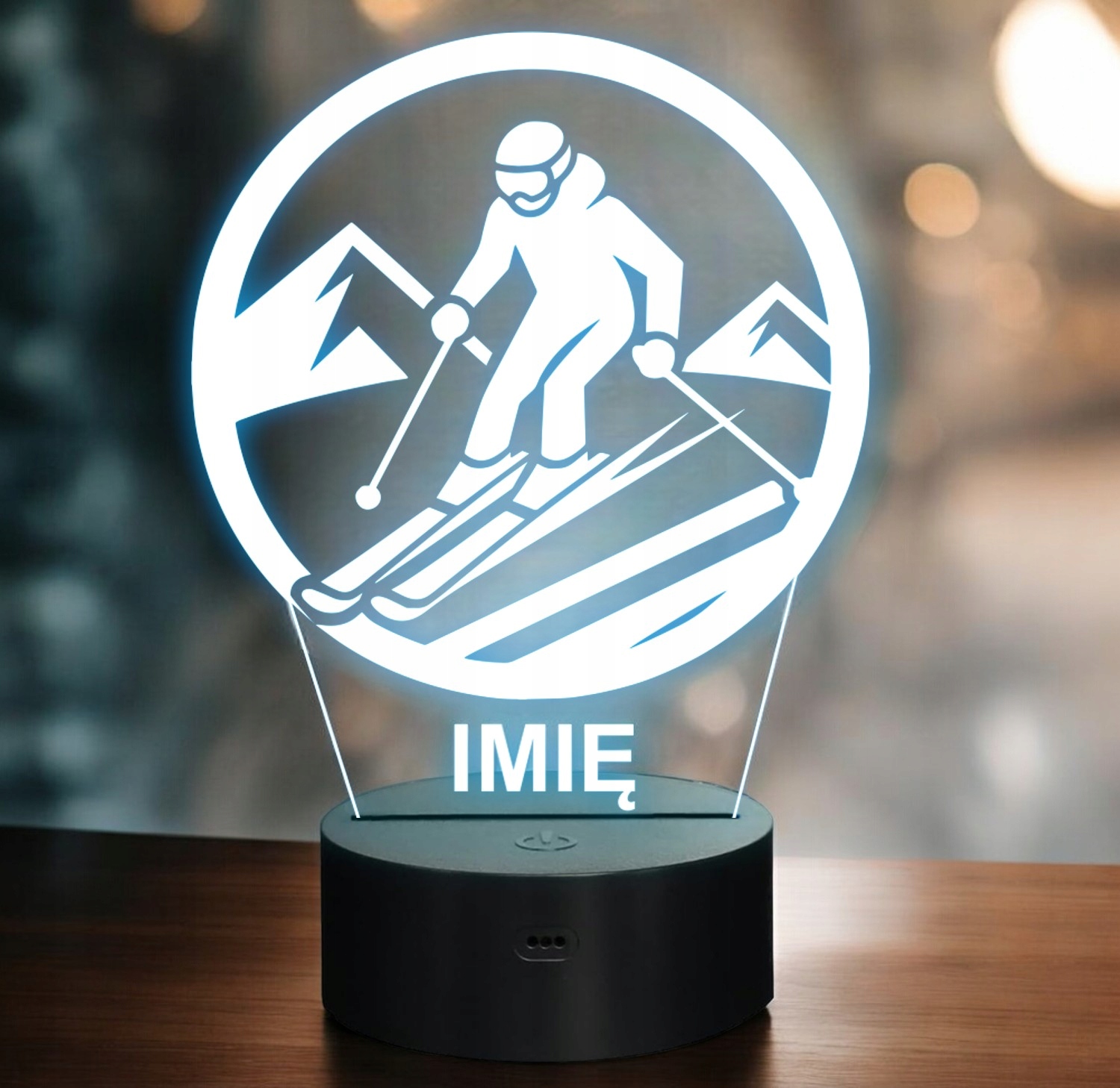Lampka Nocna LED Statuetka Sporty Zimowe Narty Narciarz Prezent Grawer v.5 Lampka Nocna LED Statuetka Sporty Zimowe Narty Narciarz Prezent Grawer v.5