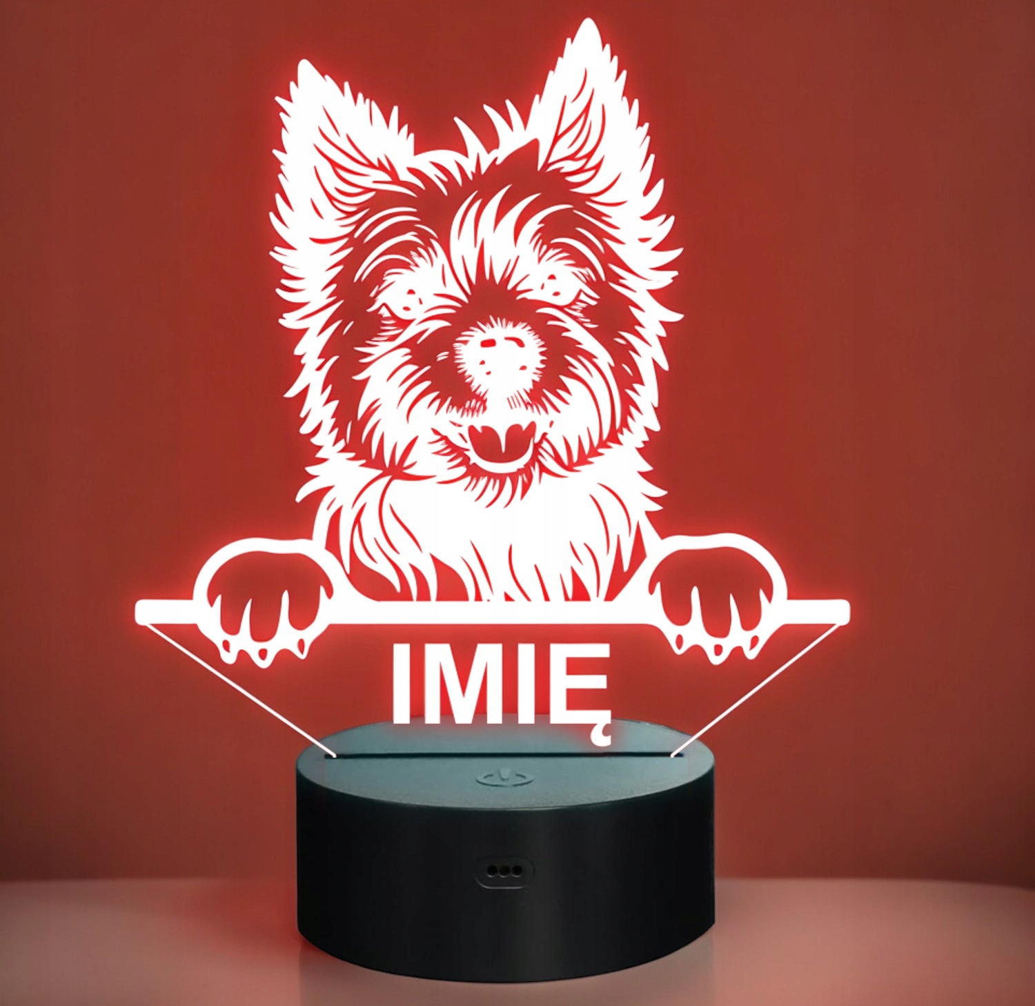 Lampka Nocna LED Cairn Terrier Rasa Psa z Imieniem na Prezent Lampka Nocna LED Cairn Terrier Rasa Psa z Imieniem na Prezent