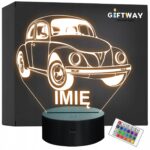 Lampka Nocna LED Imię Statuetka Samochód Auto Garbus na Prezent Grawer