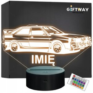 Lampka Nocna LED Imię Statuetka Samochód Auto Sportowe Prezent Grawer v.4