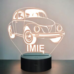 Lampka Nocna LED Imię Statuetka Samochód Auto Garbus na Prezent Grawer