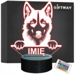 Lampka Nocna LED Husky Rasa Psa z Imieniem na Prezent v.1
