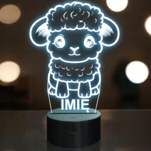 Lampka Nocna LED Z Imieniem Słodka Owca Owieczka dla Dzieci na Prezent v.2