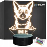 Lampka Nocna LED LaPerm Rasa Kota z Imieniem na Prezent
