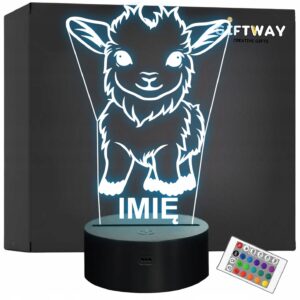 Lampka Nocna LED Z Imieniem Słodka Koza Kózka dla Dzieci na Prezent