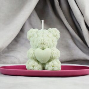 Świeca Zapachowa Sojowa Miś Bergamotka Limonka Zielona Świeczka Handmade