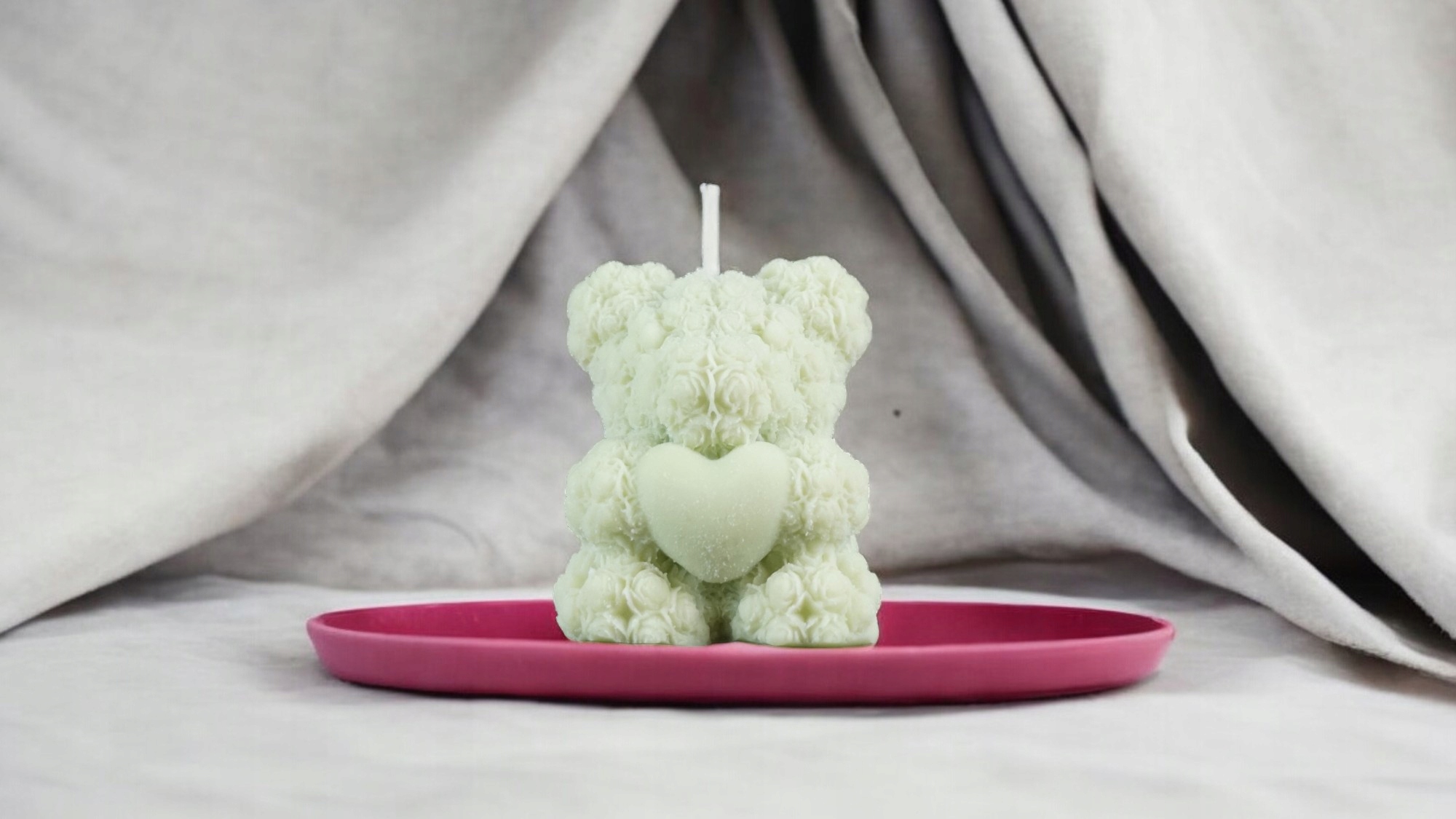 Świeca Zapachowa Sojowa Miś Bergamotka Limonka Zielona Świeczka Handmade Świeca Zapachowa Sojowa Miś Bergamotka Limonka Zielona Świeczka Handmade