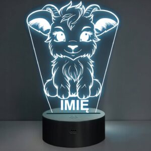 Lampka Nocna LED Z Imieniem Słodki Baran Baranek dla Dzieci na Prezent