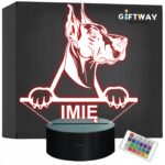 Lampka Nocna LED wielki Duńczyk Rasa Psa z Imieniem na Prezent