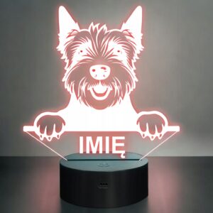 Lampka Nocna LED West highland terrier Rasa Psa z Imieniem na Prezent