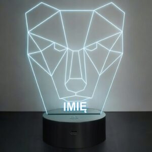 Lampka Nocna LED 3D Z Imieniem Grawer Niedźwiedź na Prezent Personalizowana
