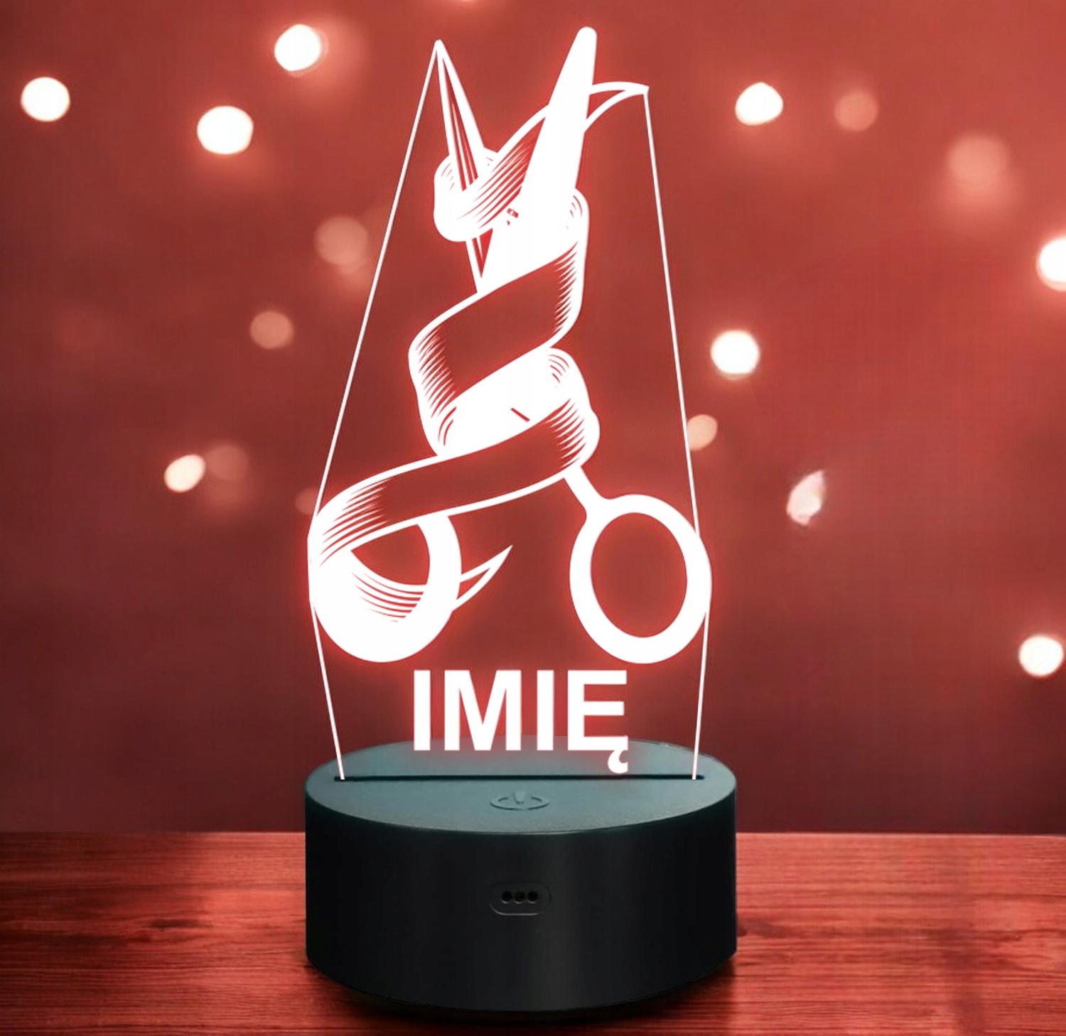 Lampka Nocna LED Imię Statuetka Barber Nożyczki Fryzjerskie Prezent Grawer Lampka Nocna LED Imię Statuetka Barber Nożyczki Fryzjerskie Prezent Grawer