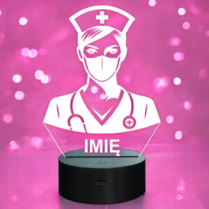 Lampka Nocna LED Statuetka Pielęgniarka Postać Zawód na Prezent Grawer v.4