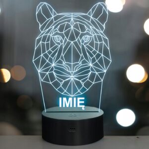 Lampka Nocna LED 3D Z Imieniem Grawer Tygrys Kot na Prezent
