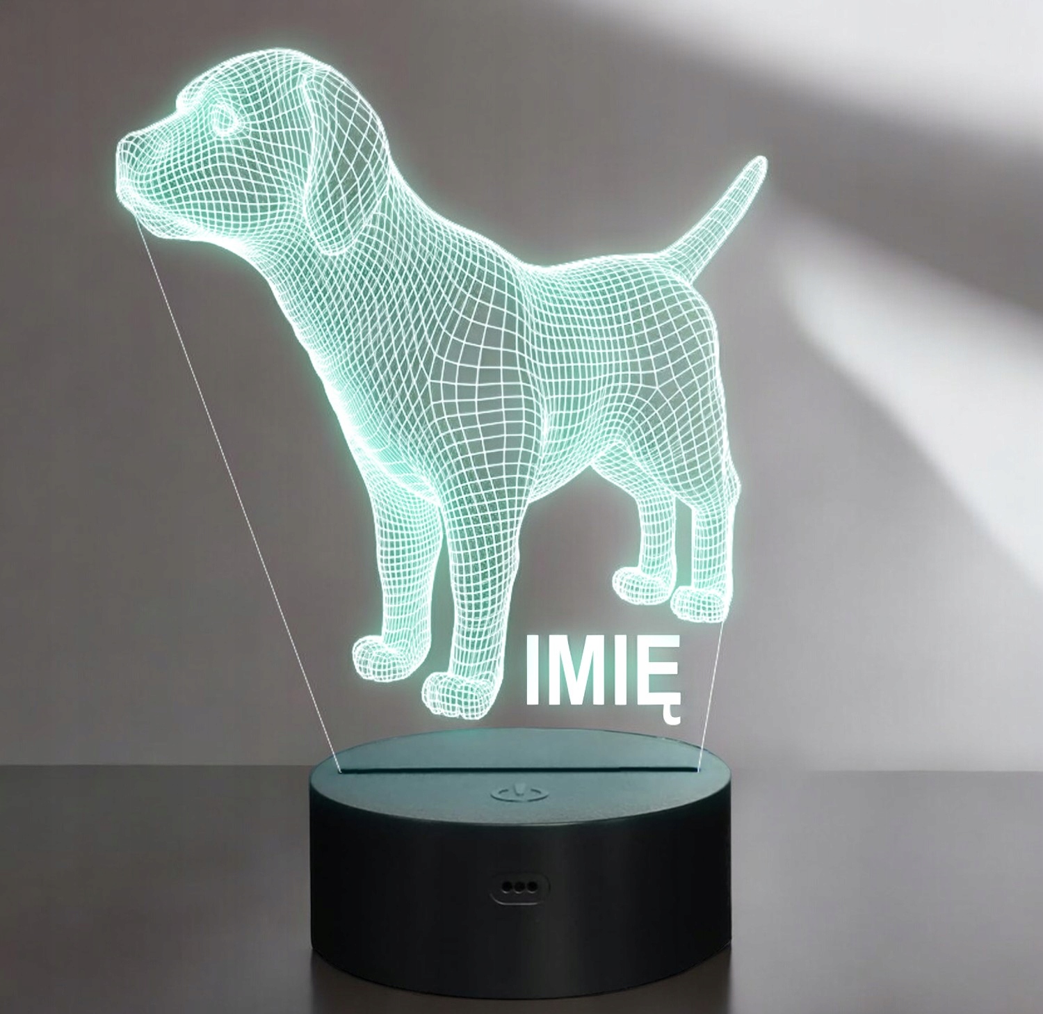 Lampka Nocna LED Pies Iluzja Z Imieniem Grawer na Prezent Lampka Nocna LED Pies Iluzja Z Imieniem Grawer na Prezent