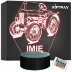 Lampka Nocna LED Imię Statuetka Traktor Historyczny na Prezent Grawer