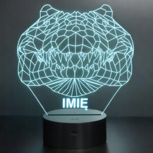 Lampka Nocna LED 3D Z Imieniem Grawer Krokodyl na Prezent Personalizowana