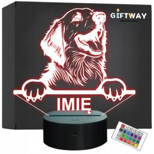 Lampka Nocna LED Pyrenees Rasa Psa z Imieniem na Prezent