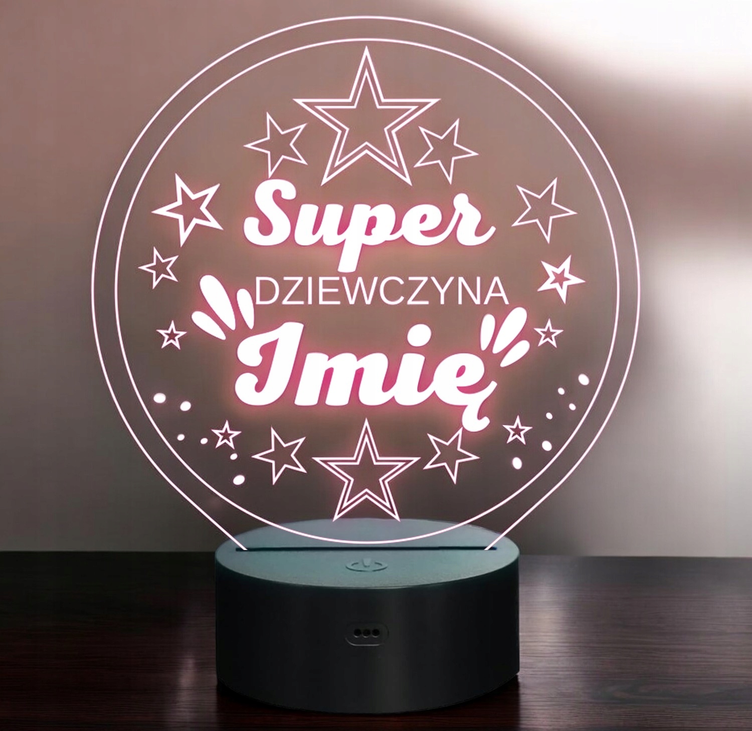 Lampka Nocna LED Statuetka Super Dziewczyna Dzień Kobiet na Prezent Grawer Lampka Nocna LED Statuetka Super Dziewczyna Dzień Kobiet na Prezent Grawer