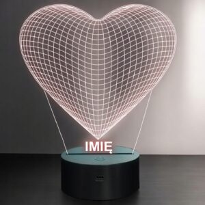 Lampka Nocna LED Serce 3D Iluzja Prezent Miłosny na Walentynki