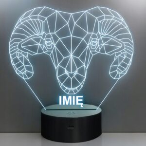 Lampka Nocna LED 3D Z Imieniem Grawer Baran Na Prezent