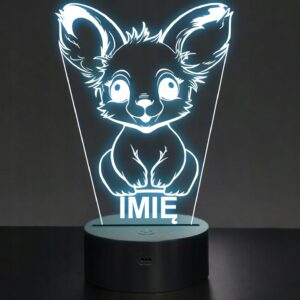 Lampka Nocna LED Z Imieniem Słodki Zając dla Dzieci na Prezent Grawer