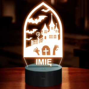 Lampka Nocna LED Imię Statuetka Halloween Ręka Zombie na Prezent Grawer