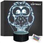 Lampka Nocna LED Z Imieniem Słodka Sowa Sówka dla Dzieci na Prezent v.1