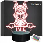 Lampka Nocna LED Sznaucer Olbrzym Rasa Psa z Imieniem na Prezent