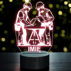 Lampka Nocna LED Imię Statuetka Zawód Architekt na Prezent Grawer
