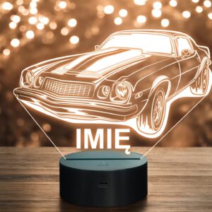 Lampka Nocna LED Imię Statuetka Samochód Auto Retro na Prezent Grawer v.2