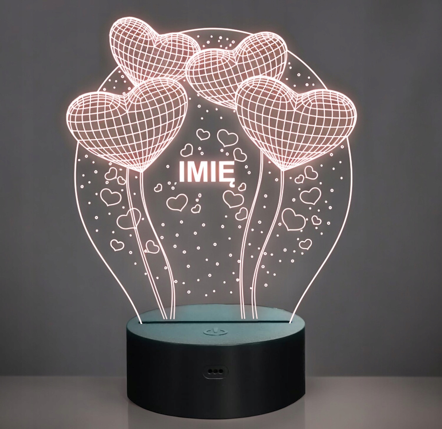 Lampka Nocna LED Serca Prezent na Walentynki Dowolny Napis Grawer Lampka Nocna LED Serca Prezent na Walentynki Dowolny Napis Grawer