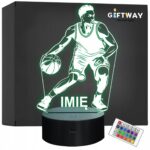 Lampka Nocna LED Z Imieniem Grawer Koszykarz Koszykówka Sport Prezent v.2