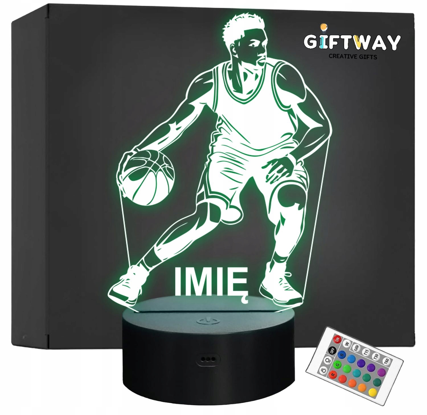 Lampka Nocna LED Z Imieniem Grawer Koszykarz Koszykówka Sport Prezent v.2 Lampka Nocna LED Z Imieniem Grawer Koszykarz Koszykówka Sport Prezent v.2
