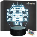 Lampka Nocna LED Imię Wóz Policyjny Radiowóz na Prezent Grawer v.1
