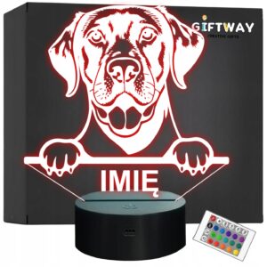 Lampka Nocna LED Golden retriever Rasa Psa z Imieniem na Prezent v.2