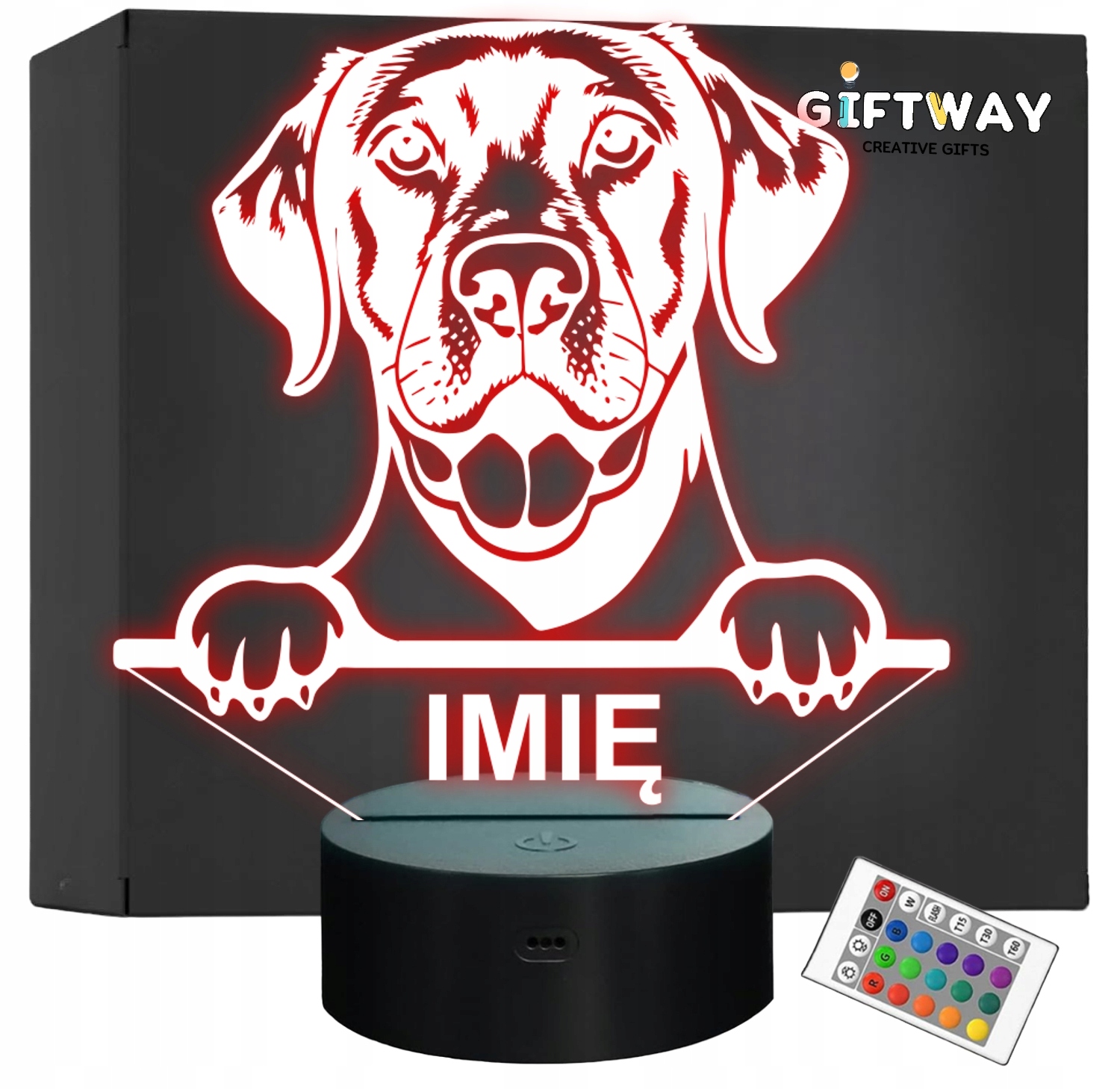 Lampka Nocna LED Golden retriever Rasa Psa z Imieniem na Prezent v.2 Lampka Nocna LED Golden retriever Rasa Psa z Imieniem na Prezent v.2