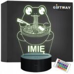 Lampka Nocna LED Imię Słodka Żabka Jedząca Ramen Anime Prezent Grawer