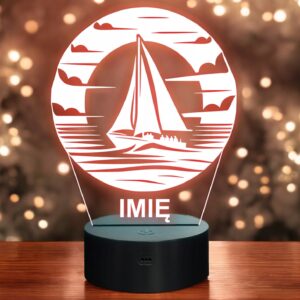 Lampka Nocna LED Statuetka Żeglowanie Żagiel Aktywność Prezent Grawer